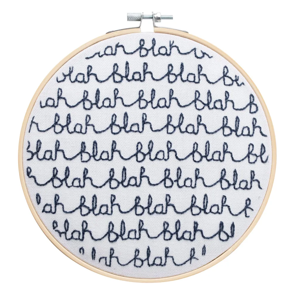 Cotton Clara Blah Blah Embroidery Kit