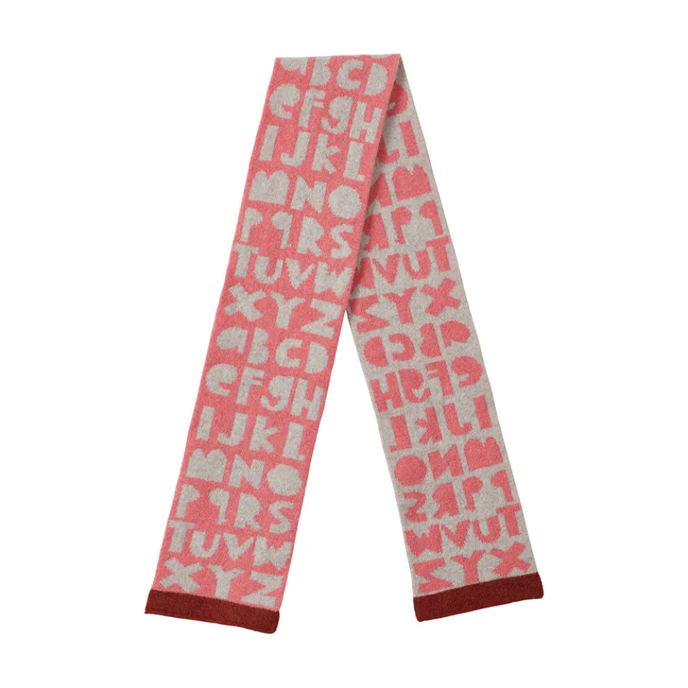 Kids Alphabet Scarf - Pink