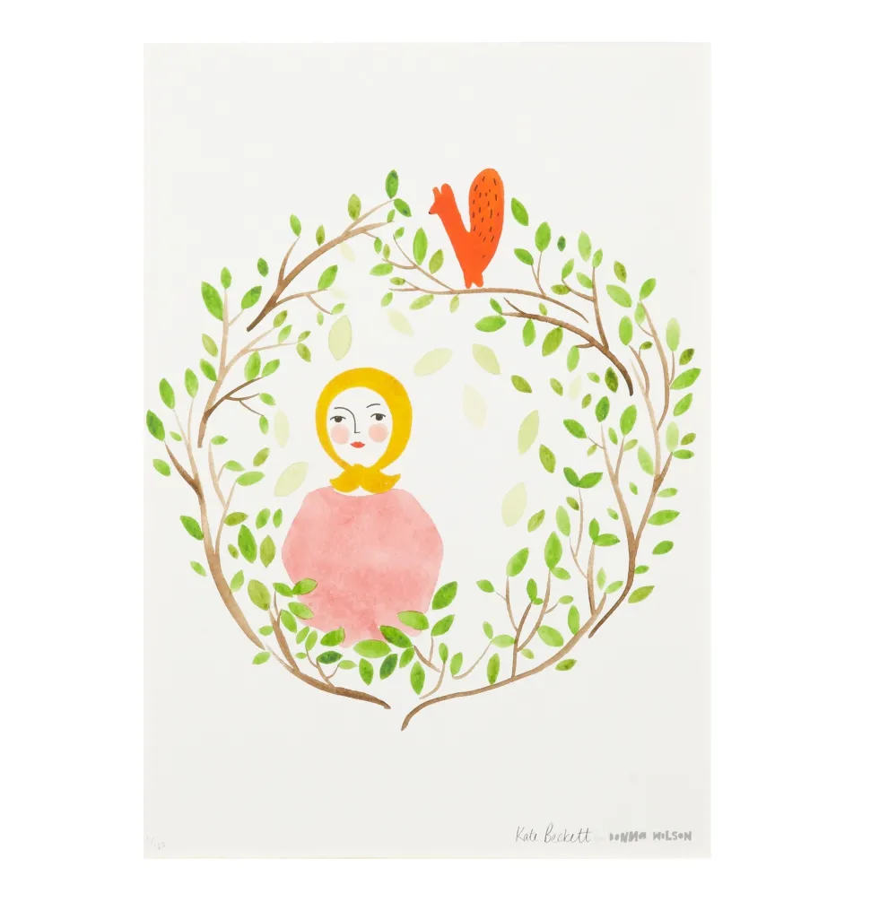 Girl in the Woods Print