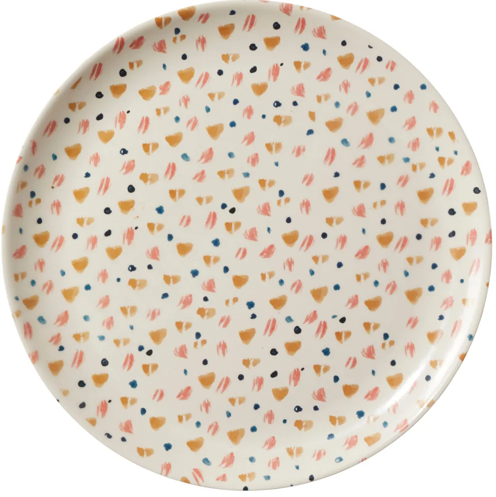 Set of 4 Bamboo Spot Pattern Dinner Plate