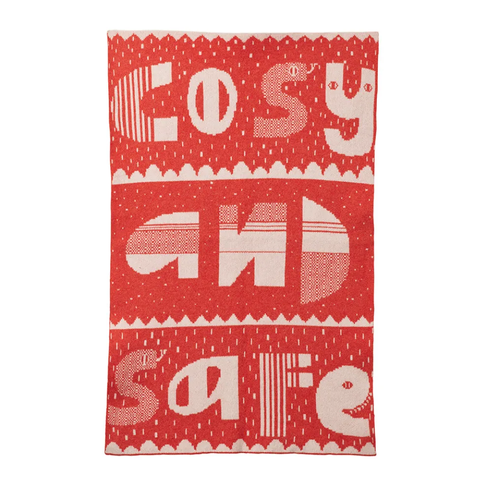 Cosy and Safe Mini Blanket - Orange & White