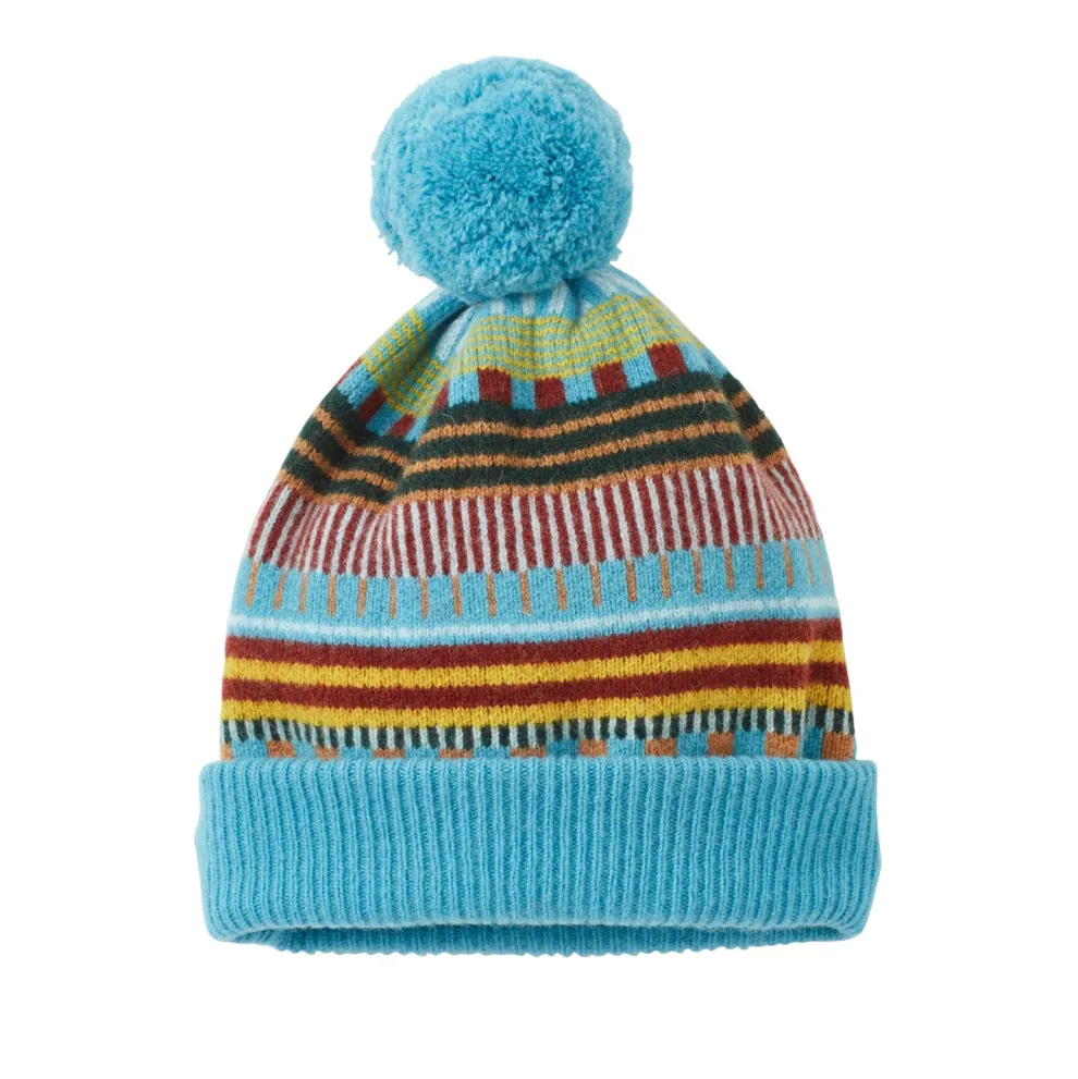 Static Stripe Beanie Hat - Turquoise