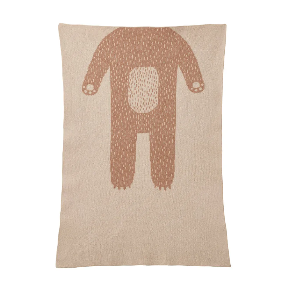 Bear Mini Blanket - Oatmeal & Brown