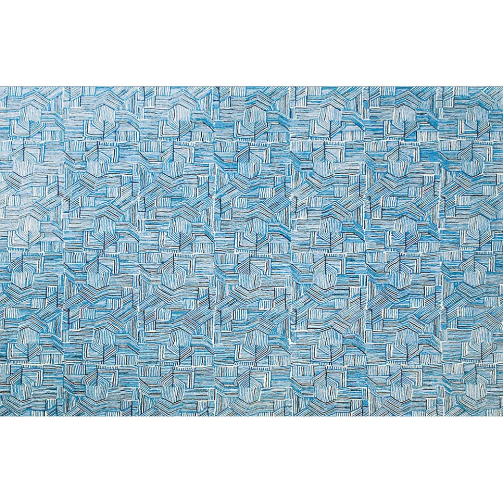 Blue Line Rug - 400 x 300 cm